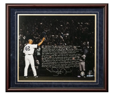 Mariano Rivera Signed & Inscribed Final Game Story Tipping Cap 20x24 Photo 1/10 (Steiner)